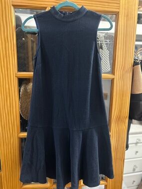 LOFT Navy Sleeveless Drop Waist Dress